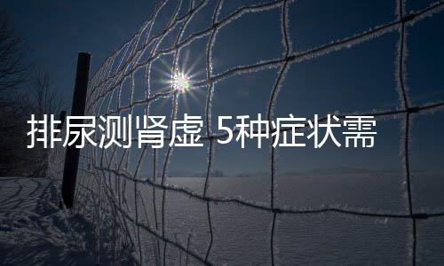 排尿测肾虚 5种症状需谨慎